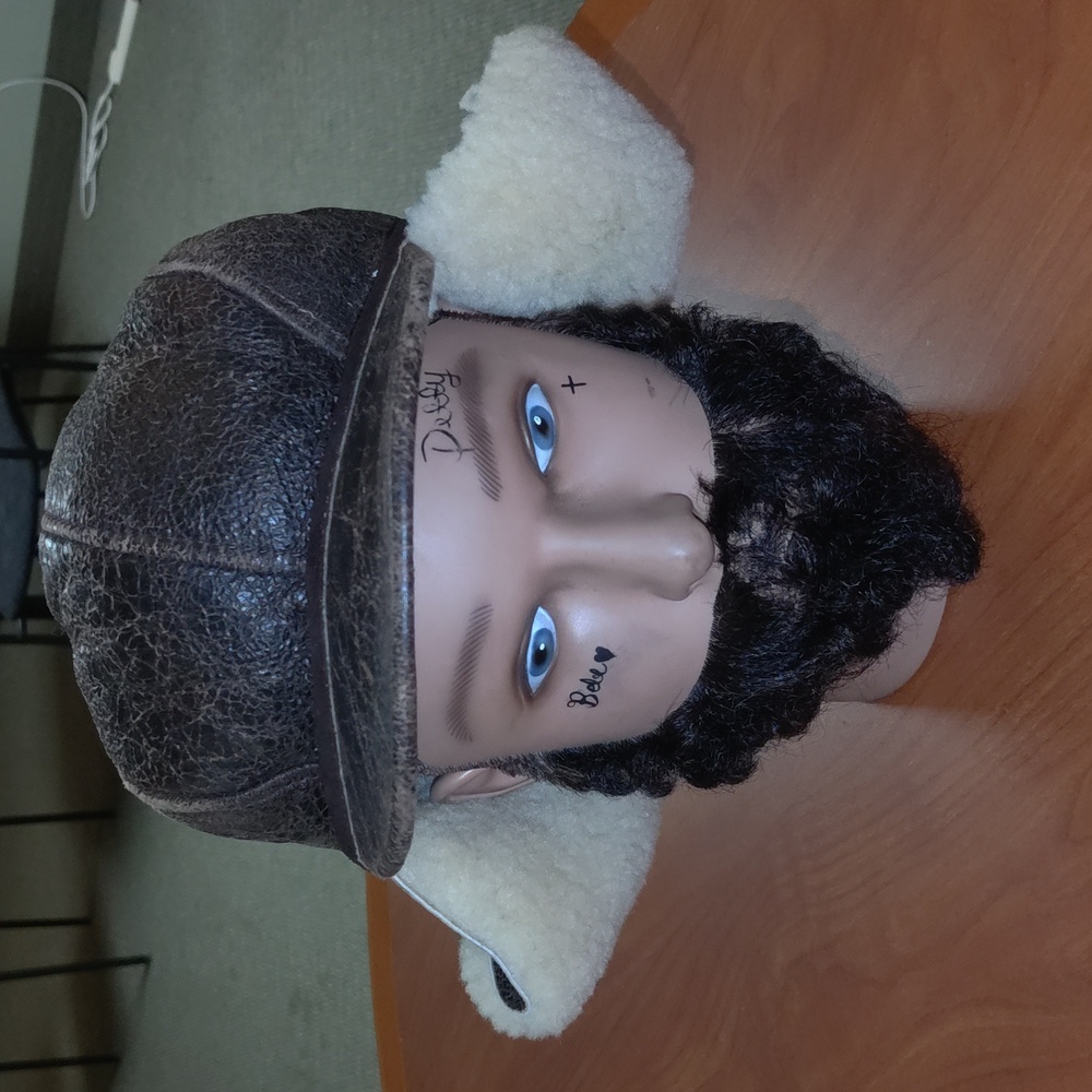 Vintage Shearling Bomber Hat Cap Size M Made In USA
